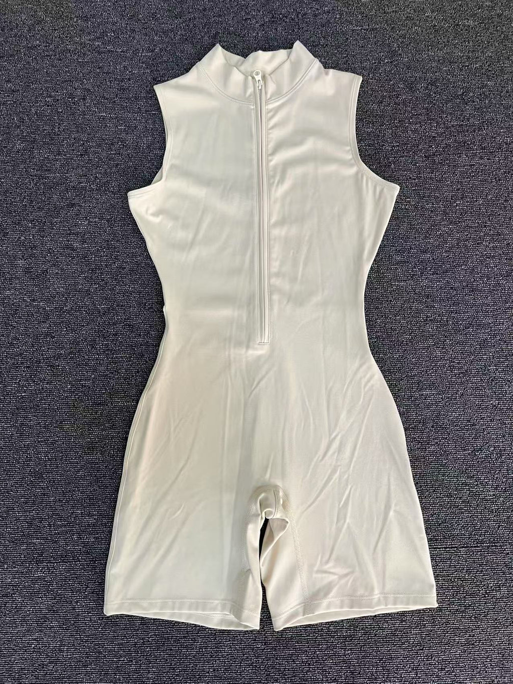 Women's Dance Fitness Zipper Sleeveless Yoga Jumpsuit Summer Activewear