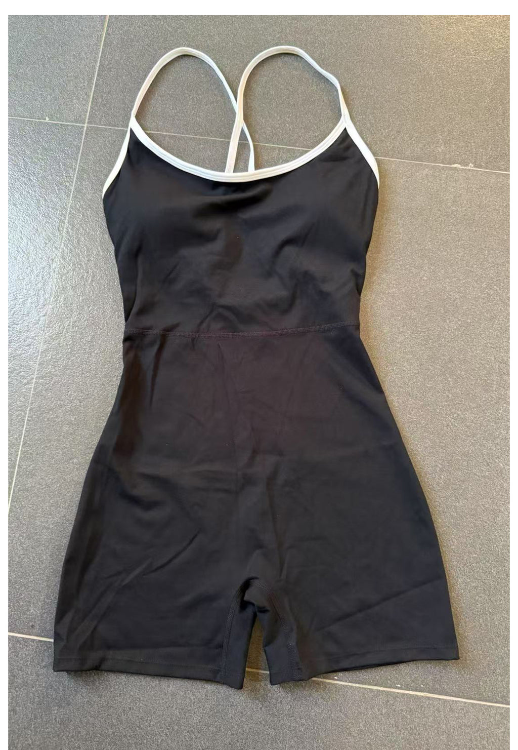 Color Block Cross Strap Scrunch Butt Yoga Jumpsuit Running Fitness Wear