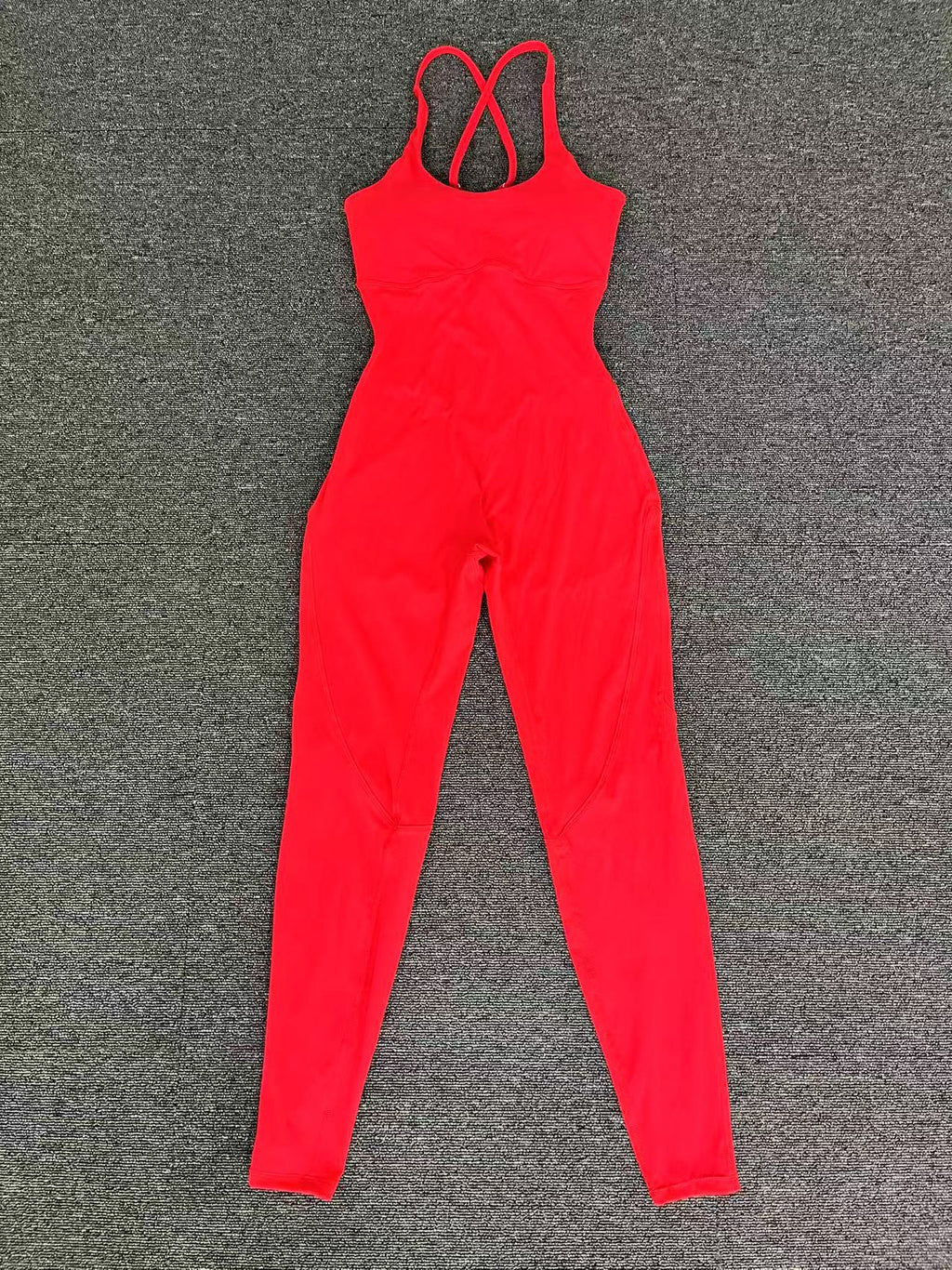 Cross Back Adjustable Strap Summer Yoga Jumpsuit Spliced Fitness Bodysuit