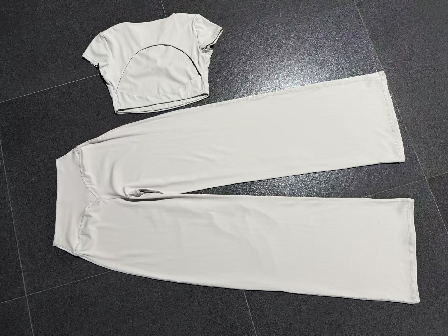 Backless Slim Fit Yoga Set | Quick-Dry Straight-Leg Pants Running & Training Two-Piece