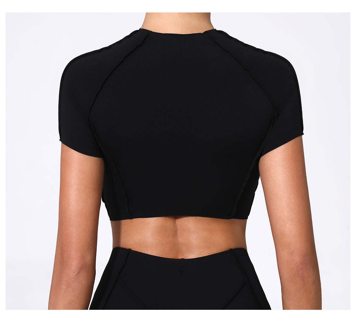 Bare-Feel Sculpted Yoga Tee｜No-Bra Tight Quick-Dry Fitness Top for Running & Training