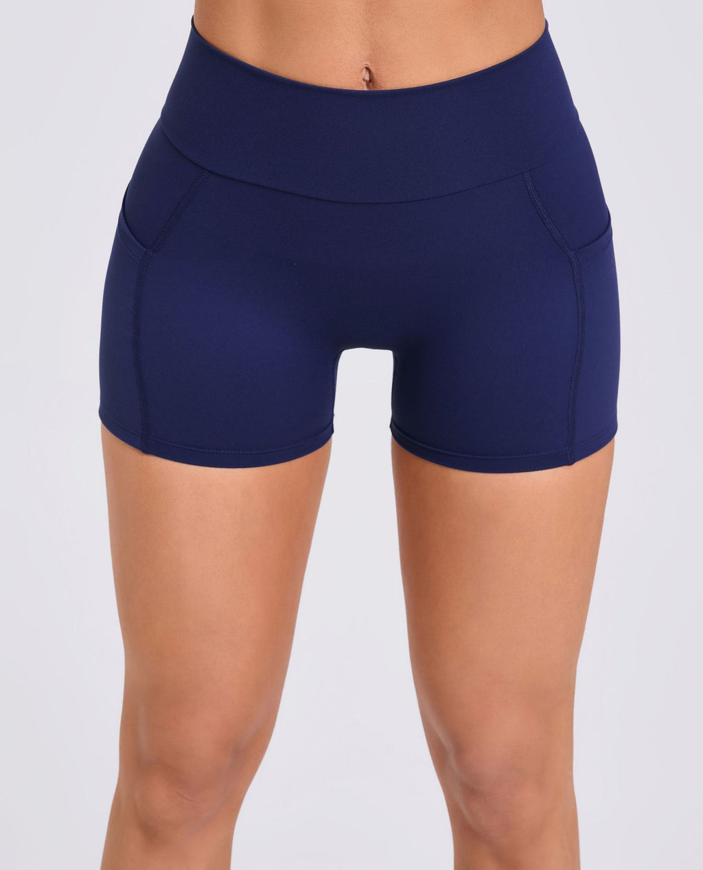 Custom High-Waist Yoga Shorts Side Pockets Back V Waist Scrunch Butt Fitness Shorts