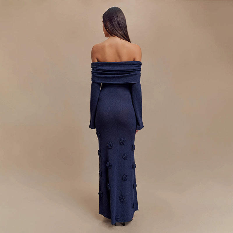 2026 European & American New Style Solid Color Knitted Beach Dress for Women