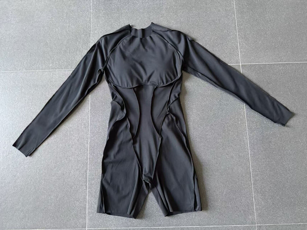 3D Seam Long Sleeve Yoga Jumpsuit Backless Tight Fitness Bodysuit