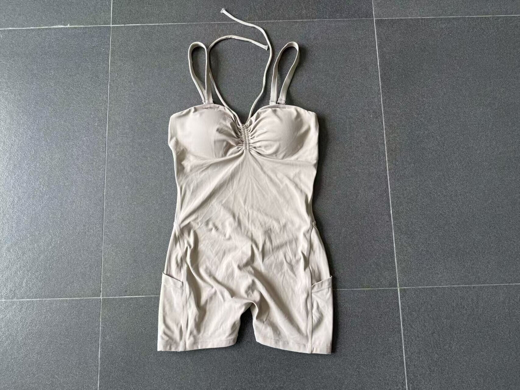 Multi-Way Wear Yoga Jumpsuit Side Pocket Running Fitness Bodysuit