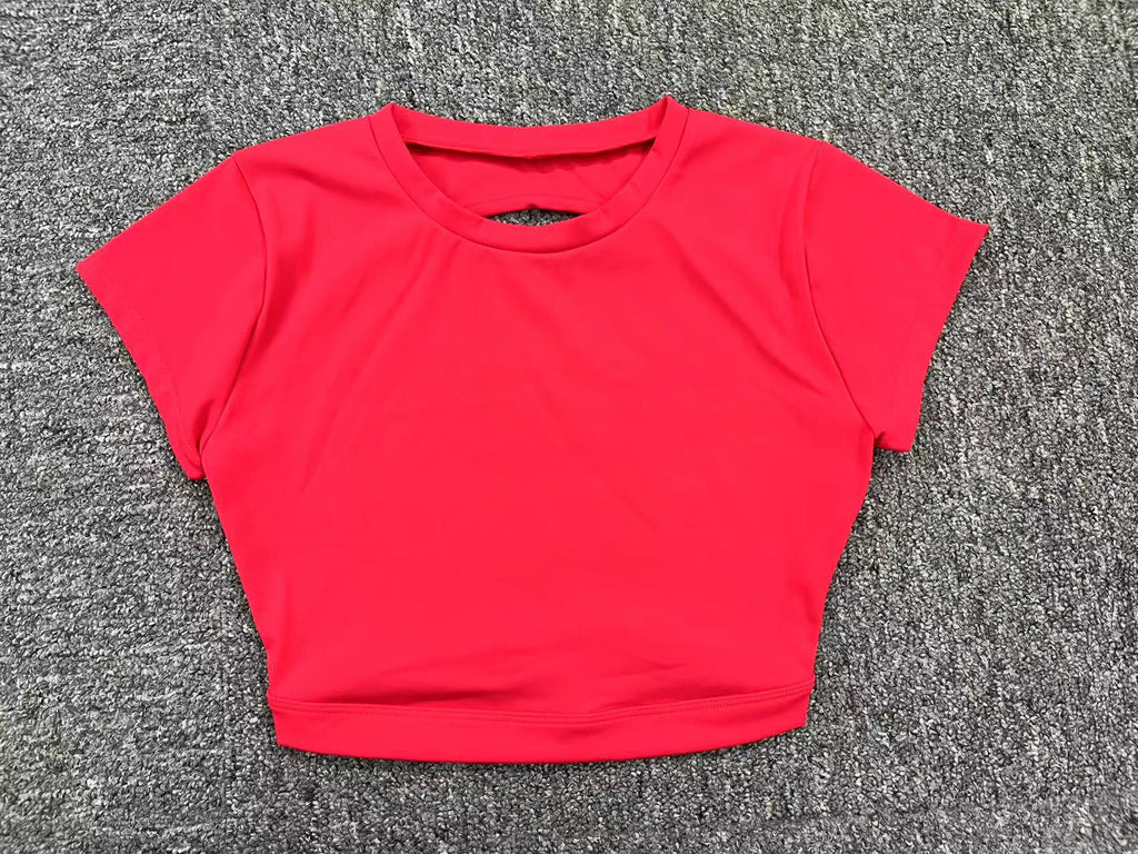 Bare-Feel No-Bra Yoga Top｜Back-Enhancing Tight Quick-Dry Active Tee for Yoga & Running