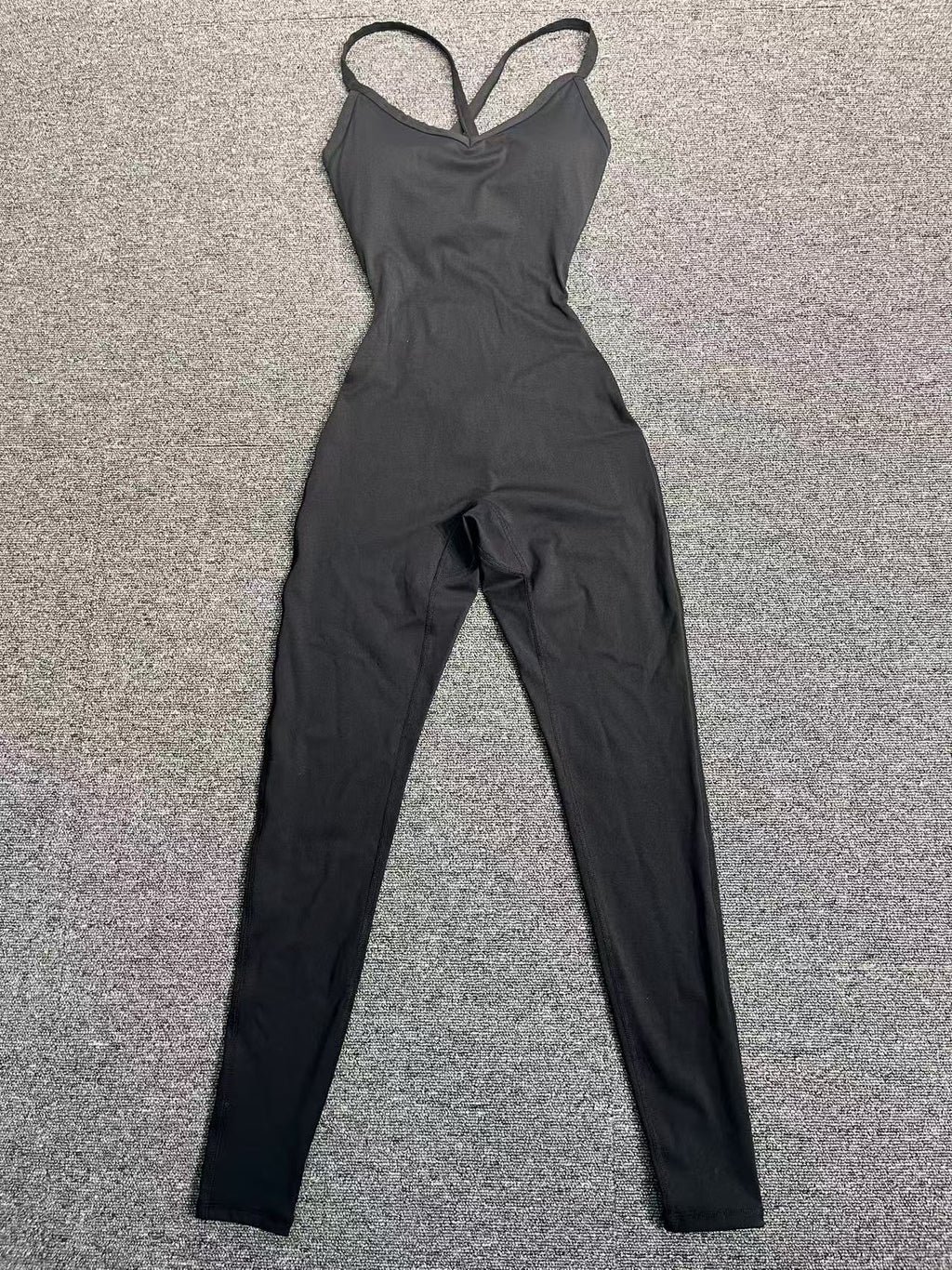 Adjustable Buckle Cross Waist-Cinching Scrunch Butt Yoga Jumpsuit Tight-Fit Workout Bodysuit