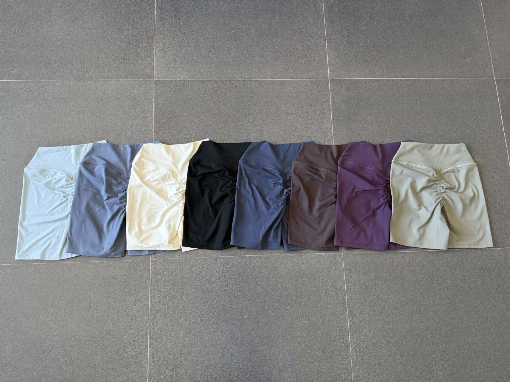 Invisible Ruched High-Waist Yoga Shorts Lifting Tight Running Fitness Shorts