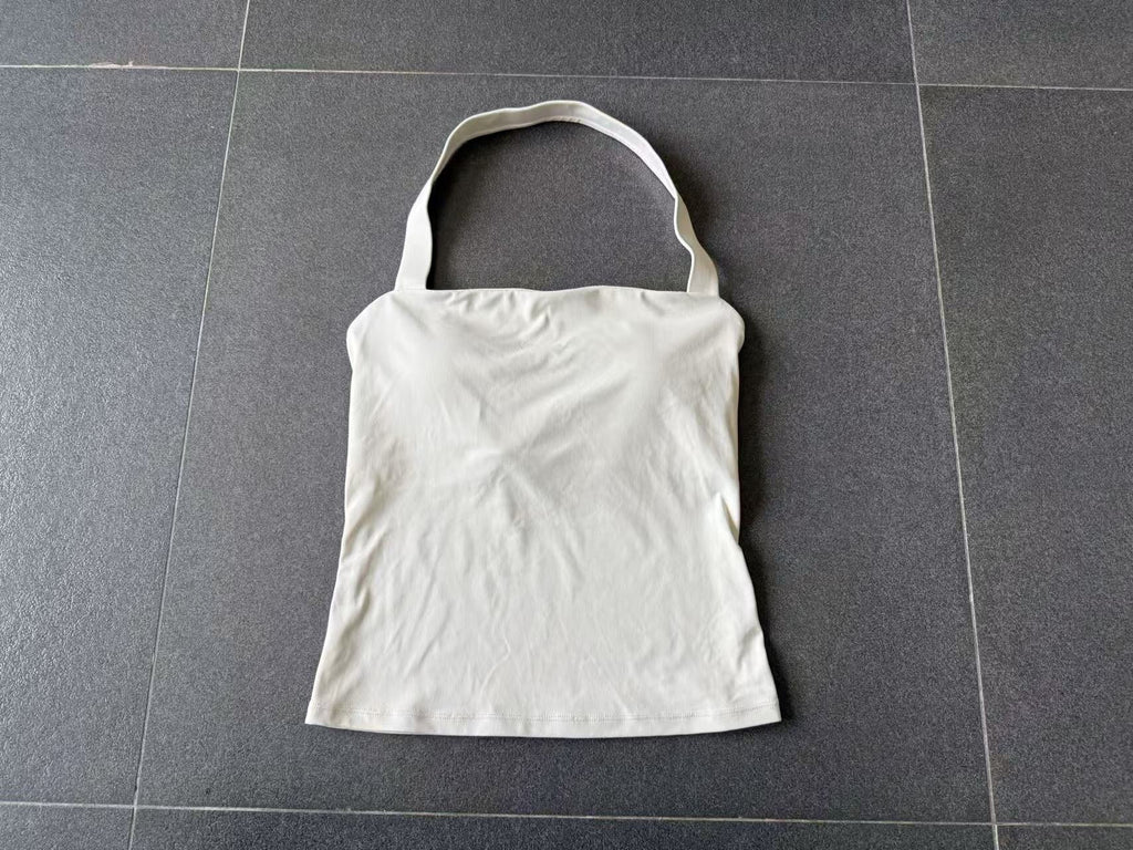 Halter Neck Yoga Tank Top | Naked-Feel Slim Fit Cross Back Sports Bra for Women