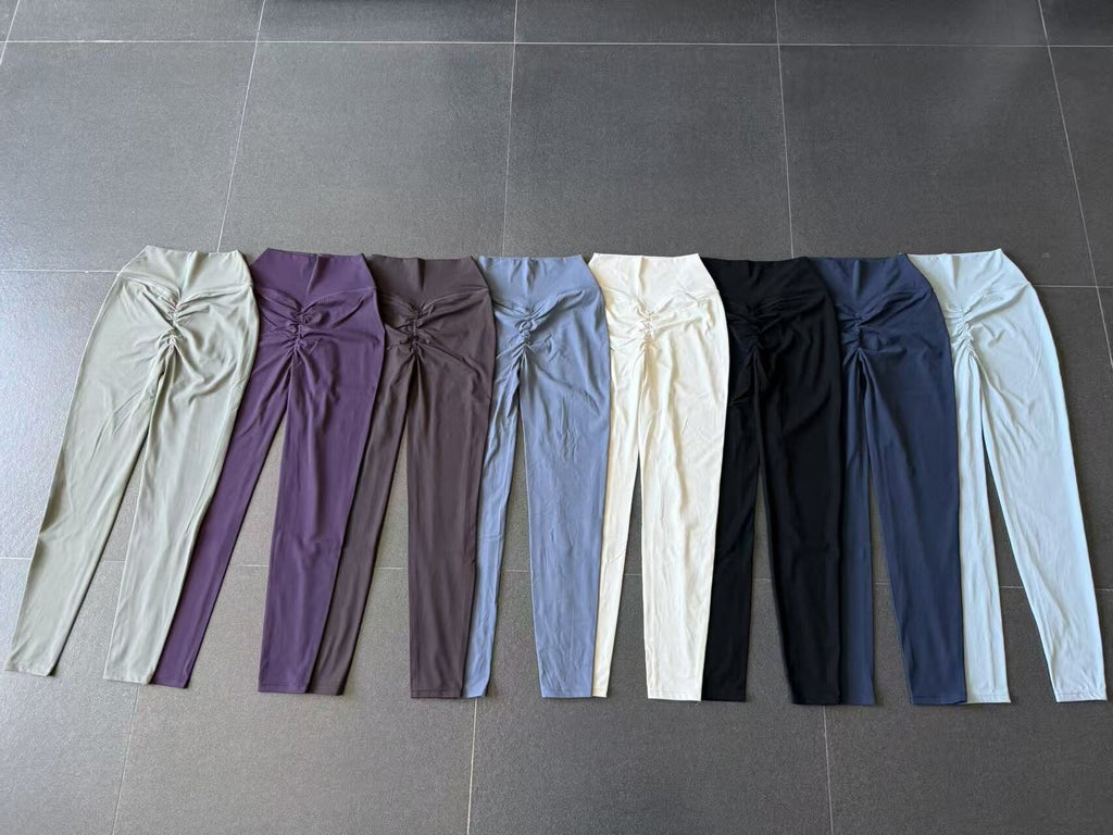 Invisible Ruched High-Waist Yoga Leggings | Booty Sculpt Running Fitness Pants for Women