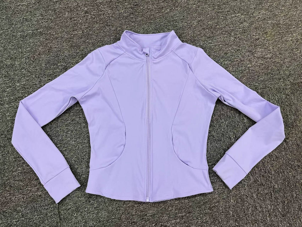 Outdoor Running Yoga Jacket for Women | Zip-Up High Neck Quick-Dry Long Sleeve Top