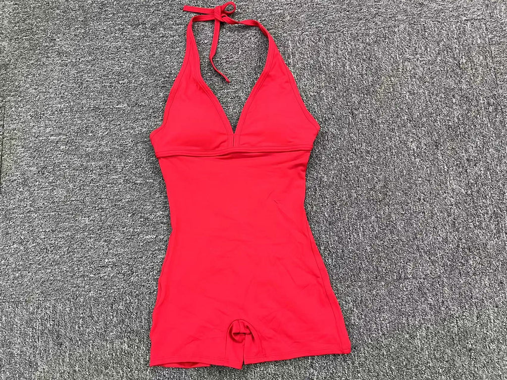 High-Stretch Scrunch Butt Yoga Jumpsuit Open Back One-Piece Fitness Wear