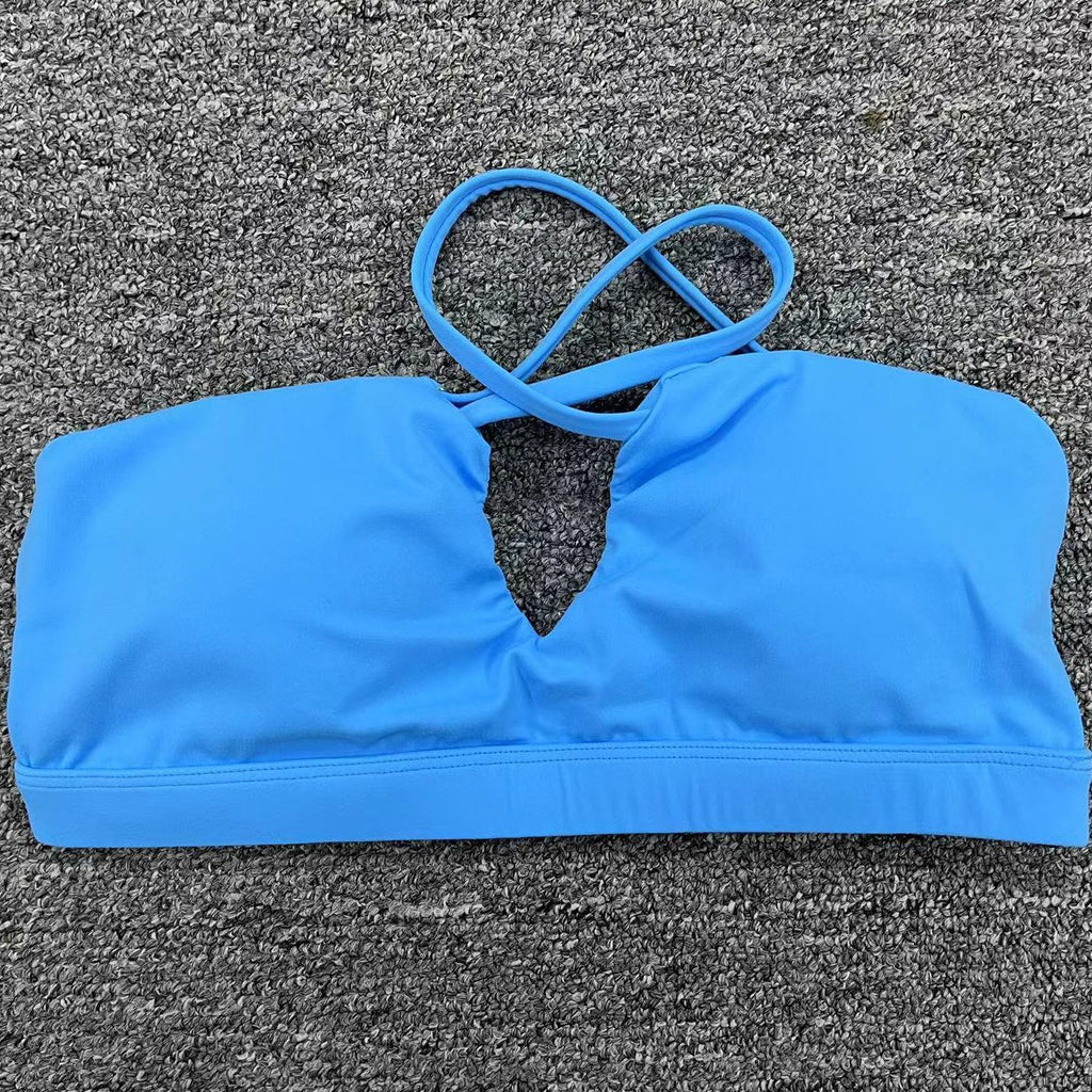 Cross Back Breathable Sports Bra | Naked-Feel Quick-Dry Yoga & Running Bra for Women