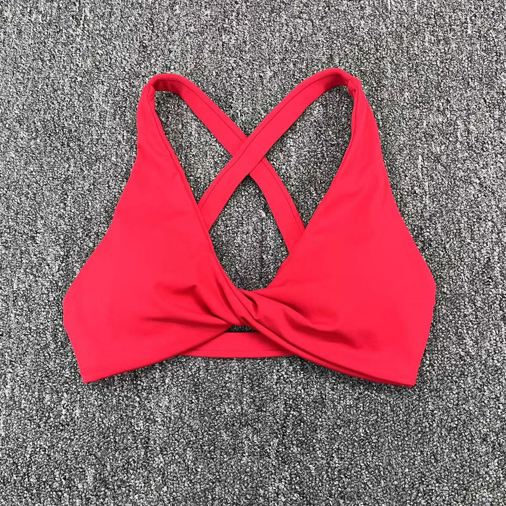 Second-Skin Cross Back Yoga Bra for Women | Quick-Dry Compression Sports Bra for Running & Training