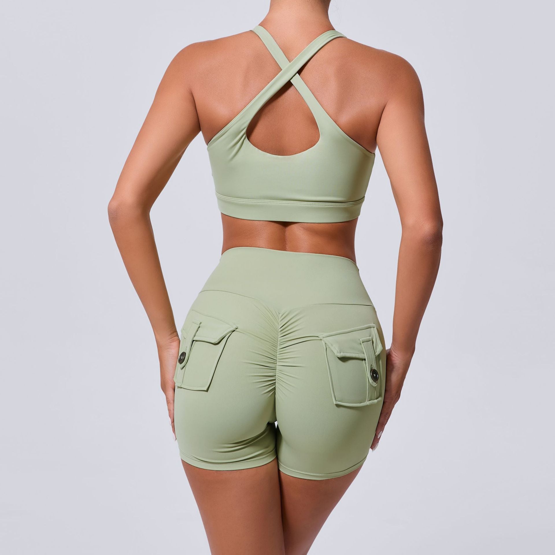 Hollow Back Slim Fit Yoga Tank | Shockproof Pilates Running & Outdoor Fitness Bra