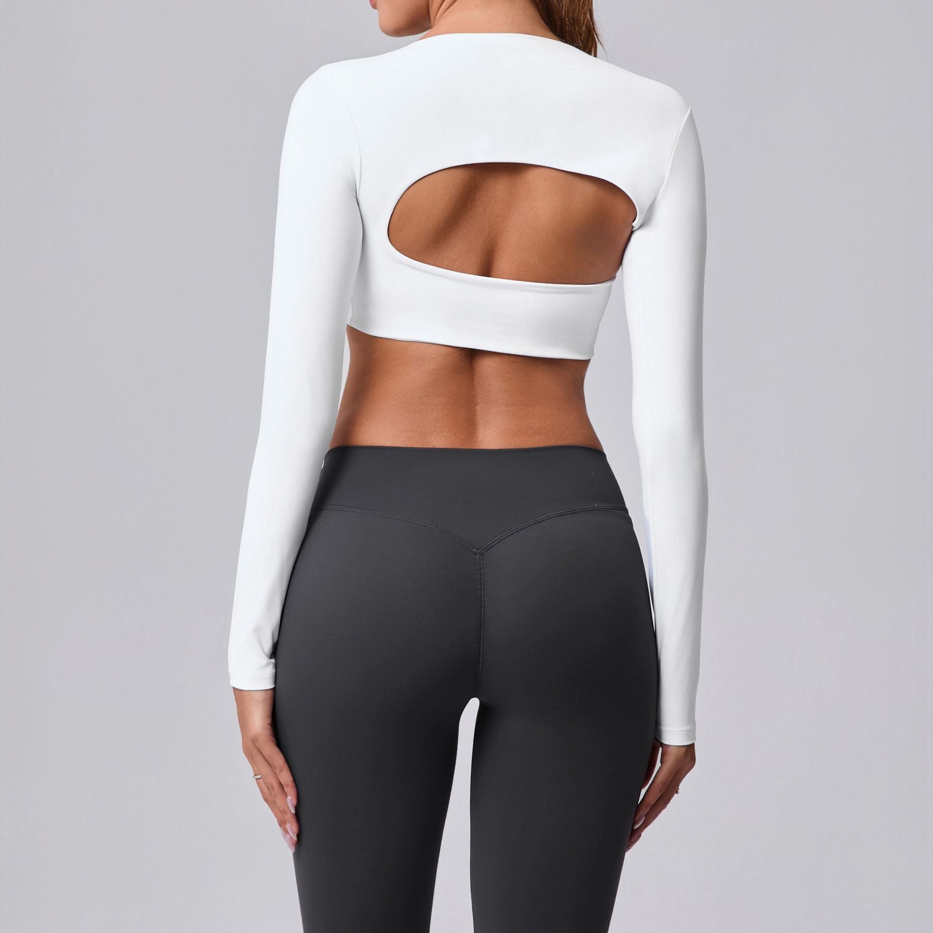 Brushed Long Sleeve Yoga Wrap Top | Lightweight Running & Fitness Activewear