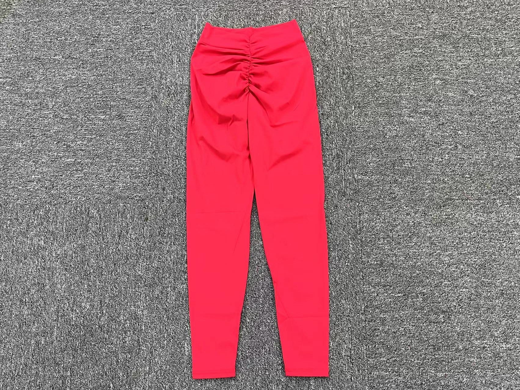 New No-Front-Seam Yoga Leggings | Peach Lift V-Waist Compression Fitness Pants