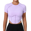 Bare-Feel Sculpted Yoga Tee｜No-Bra Tight Quick-Dry Fitness Top for Running & Training