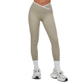EU & US Naked-Feel Yoga Leggings | Cross High-Waist Color Block Running Pants 50402