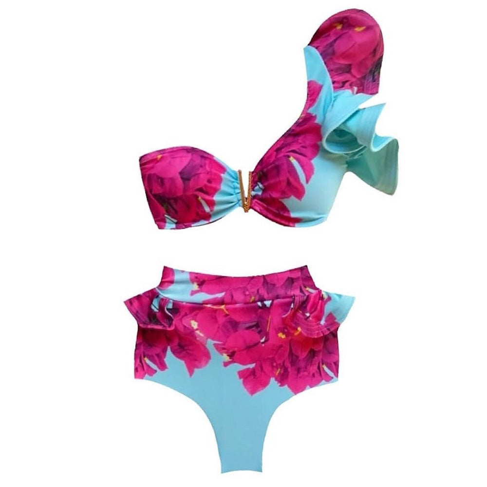2026 Ruffle Tie High-Waist Bikini | Women Two-Piece Swimwear