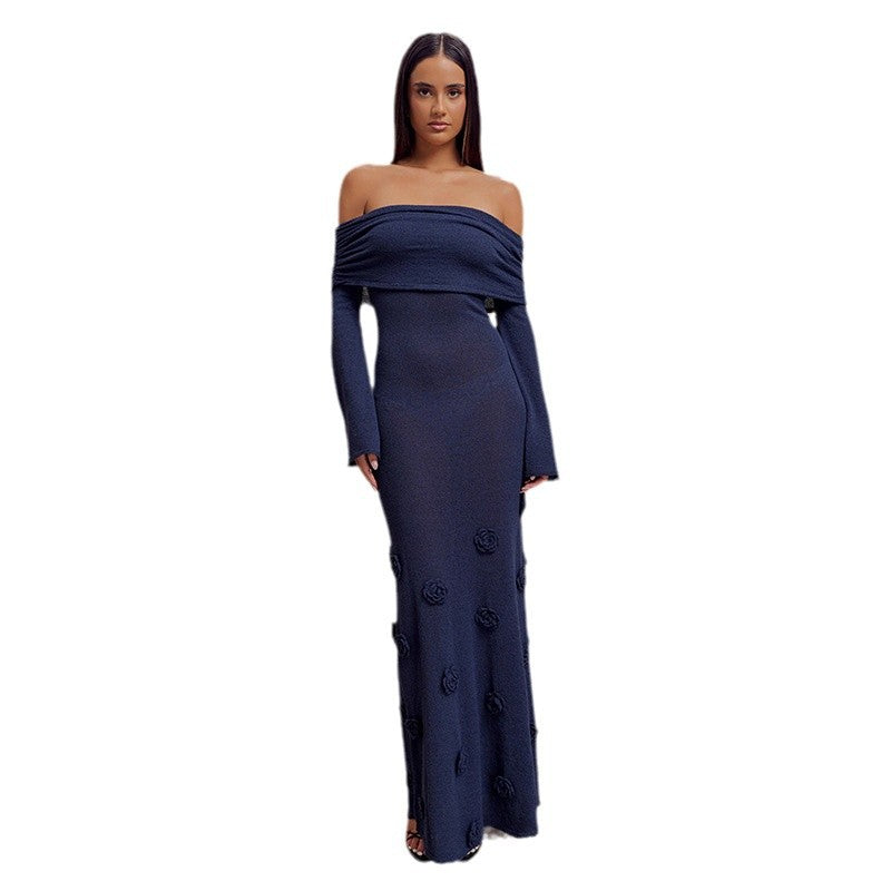 2026 European & American New Style Solid Color Knitted Beach Dress for Women