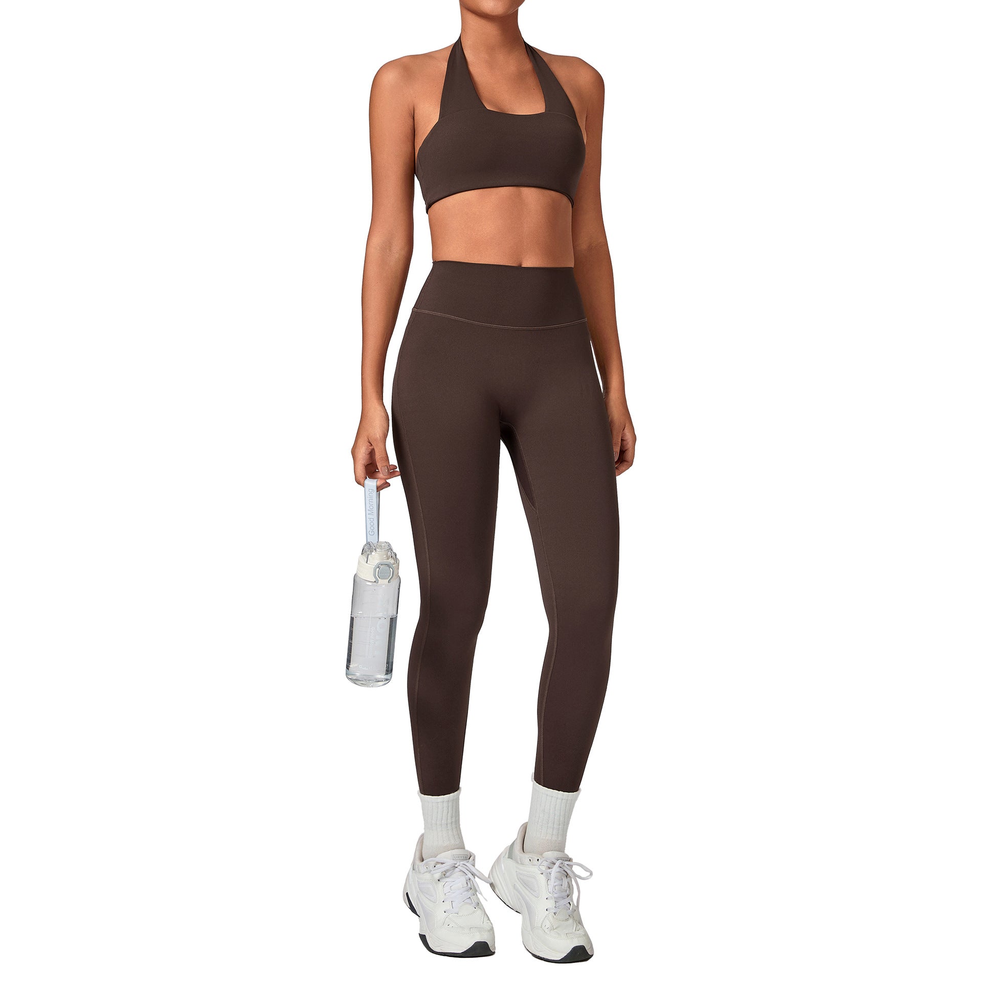 Invisible Ruched Cross Back Yoga Set | Quick-Dry Outdoor Running Fitness Outfit