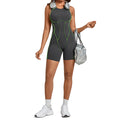 3D Panel Color Block Yoga Jumpsuit High Stretch Backless Fitness Wear