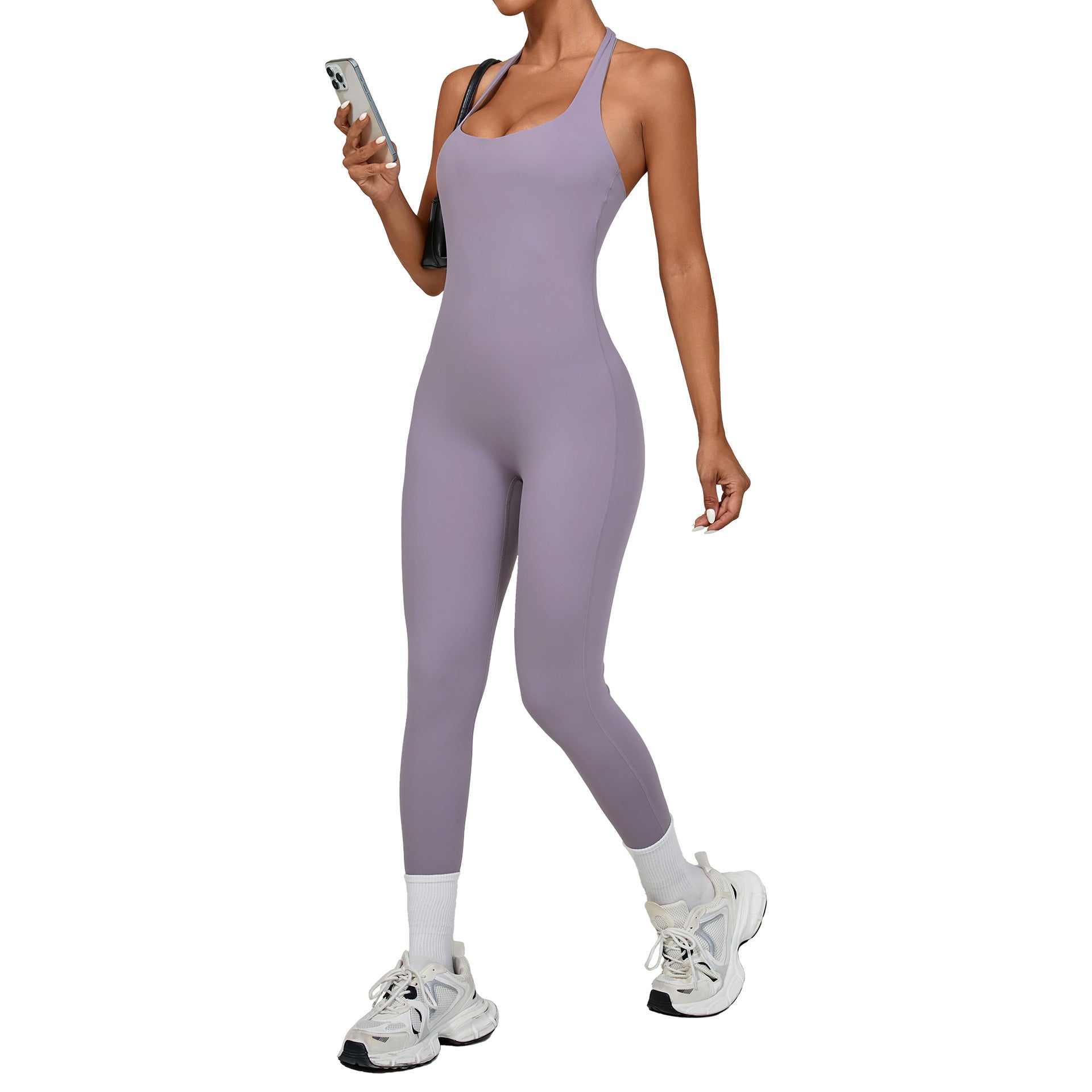 Halter Neck Yoga Jumpsuit Outdoor Dance Fitness Tight Bodysuit
