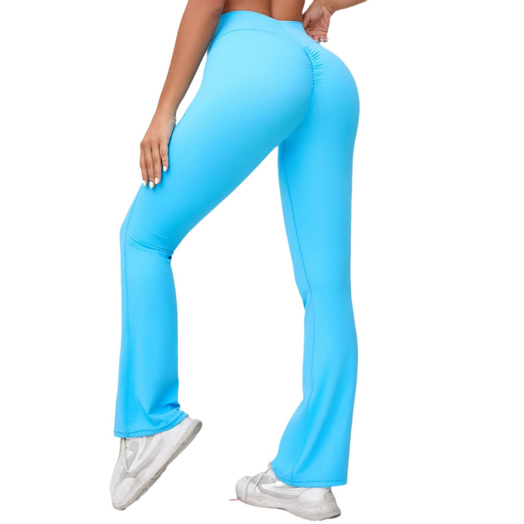 New Naked-Feel Stretch Peach-Lift Yoga Flare Pants | Slimming Dance Training Fitness Pants