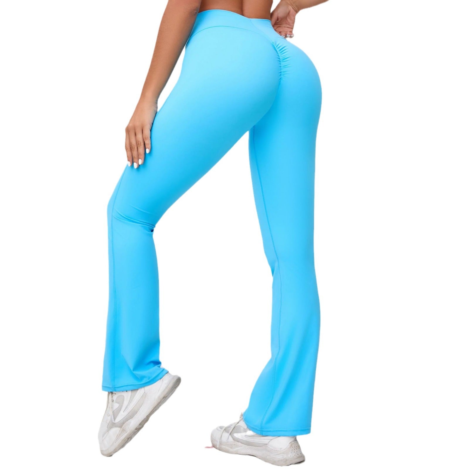 New Naked-Feel Stretch Peach-Lift Yoga Flare Pants | Slimming Dance Training Fitness Pants