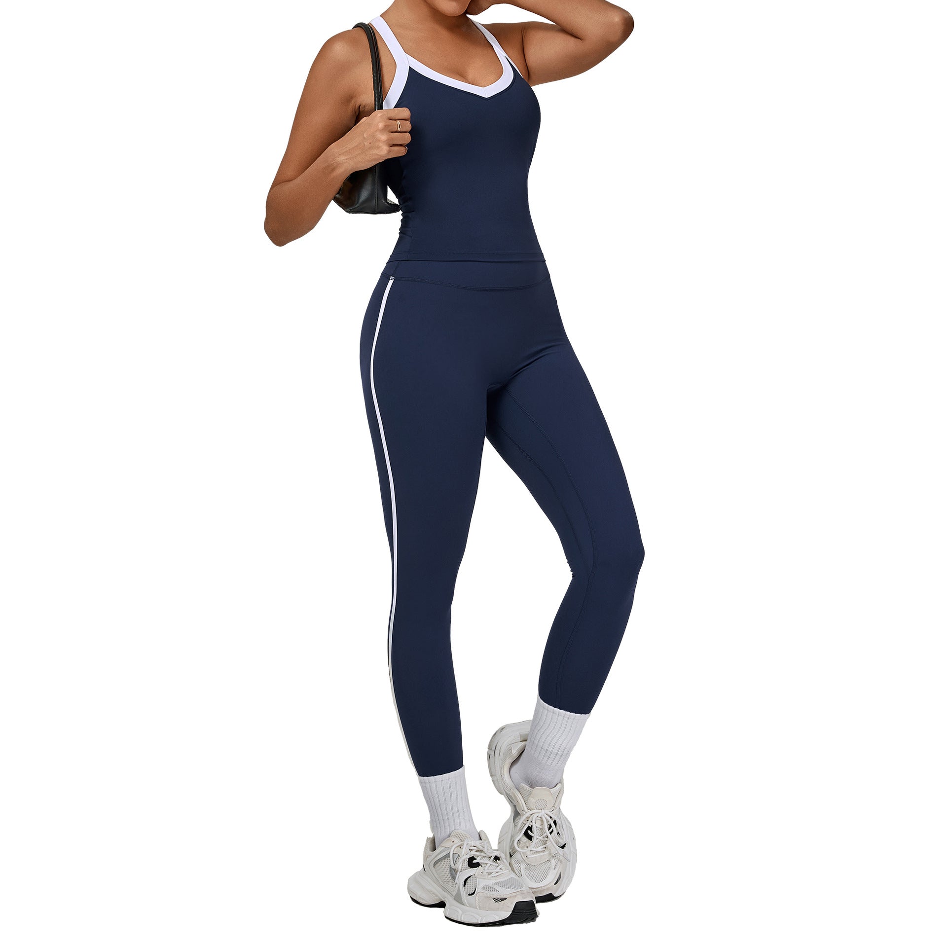 Contrast Trim Yoga Set for Women | Second-Skin Compression Fitness Outfit 3230+4601