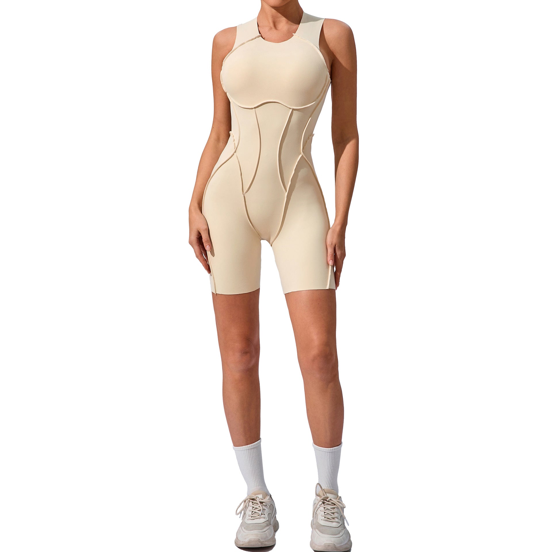 New 3D Seam Tight Yoga Jumpsuit Backless Stylish Gym One-Piece