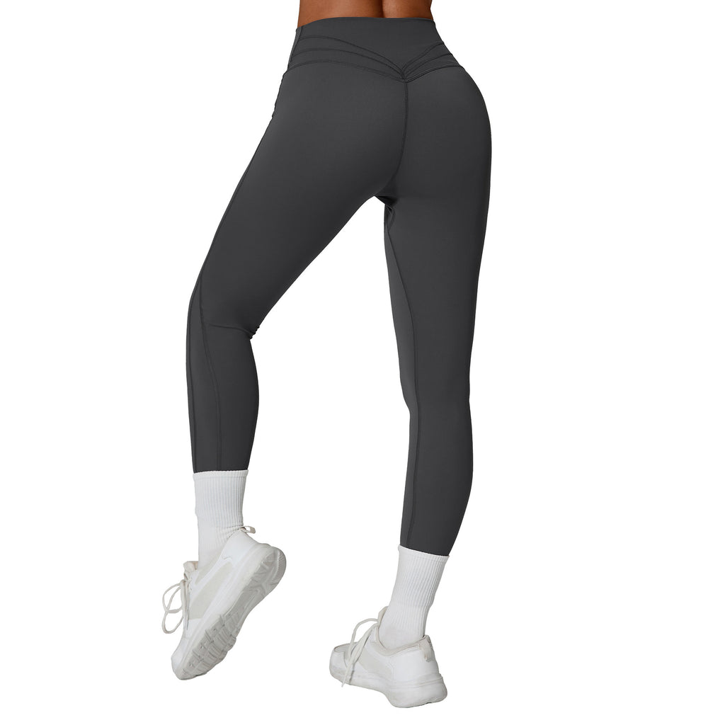 Outdoor Running Fitness Leggings | High-Waist Booty-Lift Knit Patchwork Yoga Pants