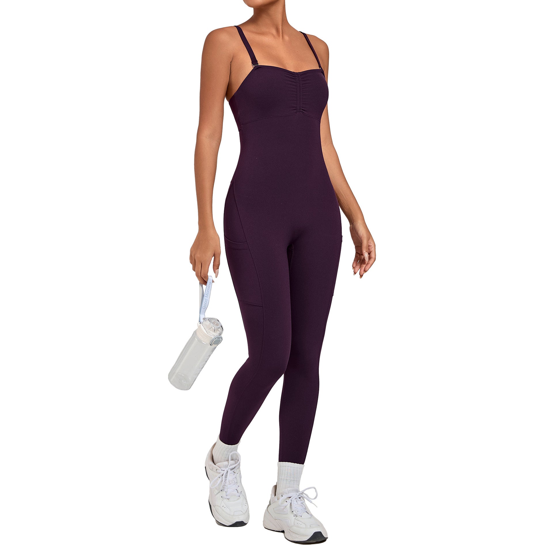 Multi-Way Wear Running Fitness Jumpsuit Side Pocket Yoga One-Piece