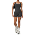 Two-Tone Layered Look Strappy Yoga Jumpsuit Backless Gym One-Piece