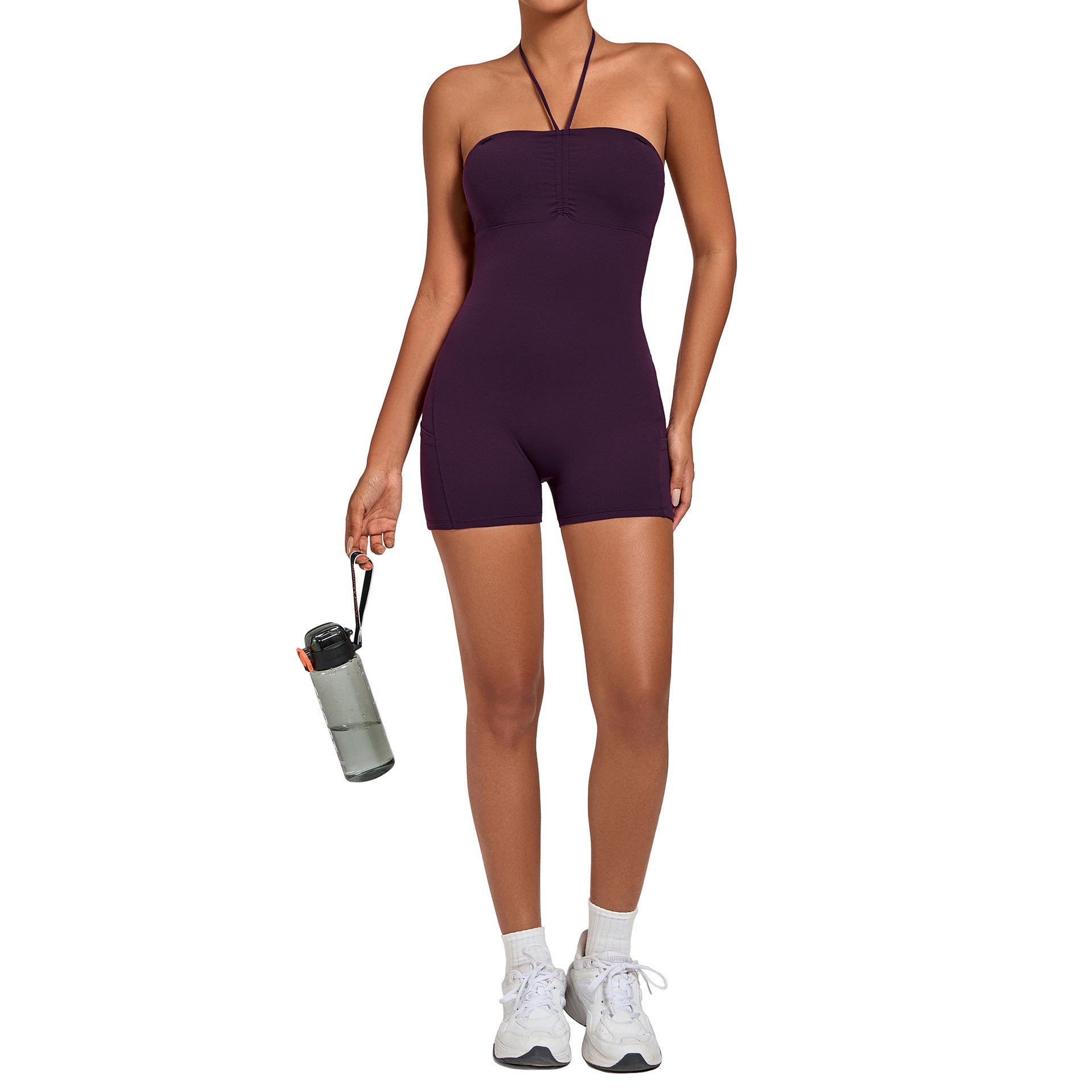 Multi-Way Wear Yoga Jumpsuit Side Pocket Running Fitness Bodysuit