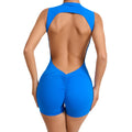 Sleeveless Backless Cutout Yoga Jumpsuit with Removable Pads Scrunch Butt Workout One-Piece