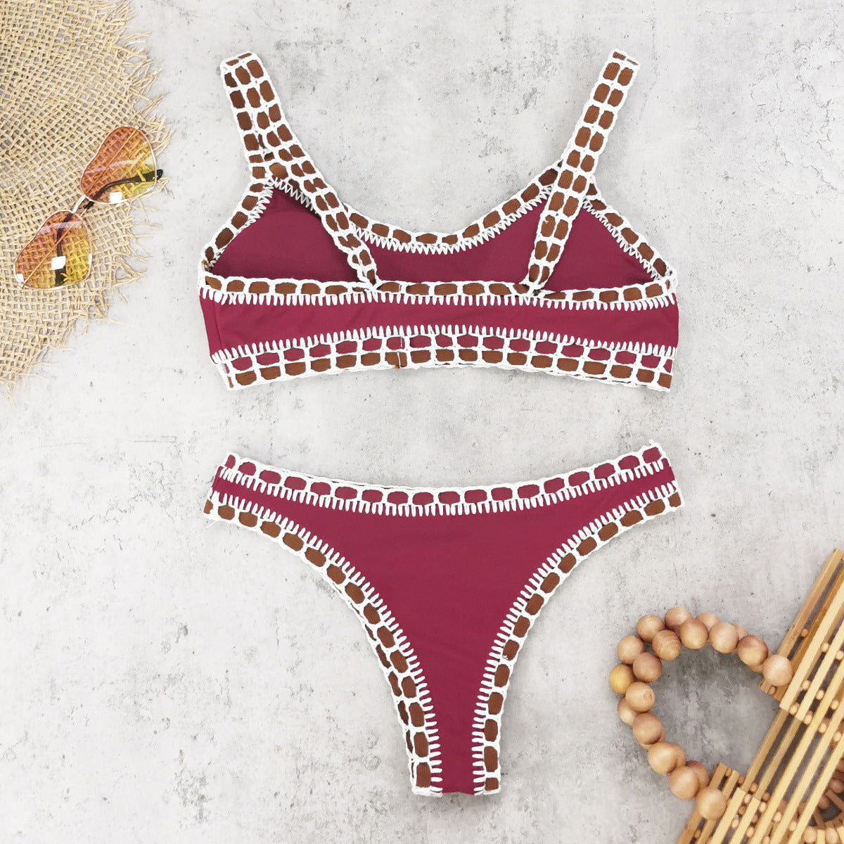 2026 Solid Color Ruffle Slip-On Bikini | Sexy Women Two-Piece Swimwear