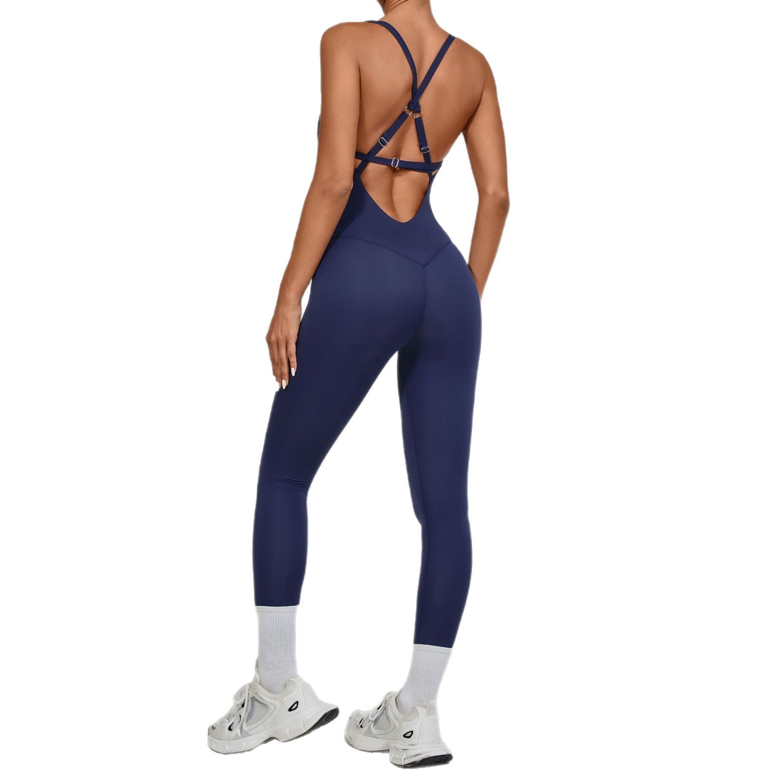 Adjustable Strap Yoga Jumpsuit Dance Backless Tight Fitness Wear
