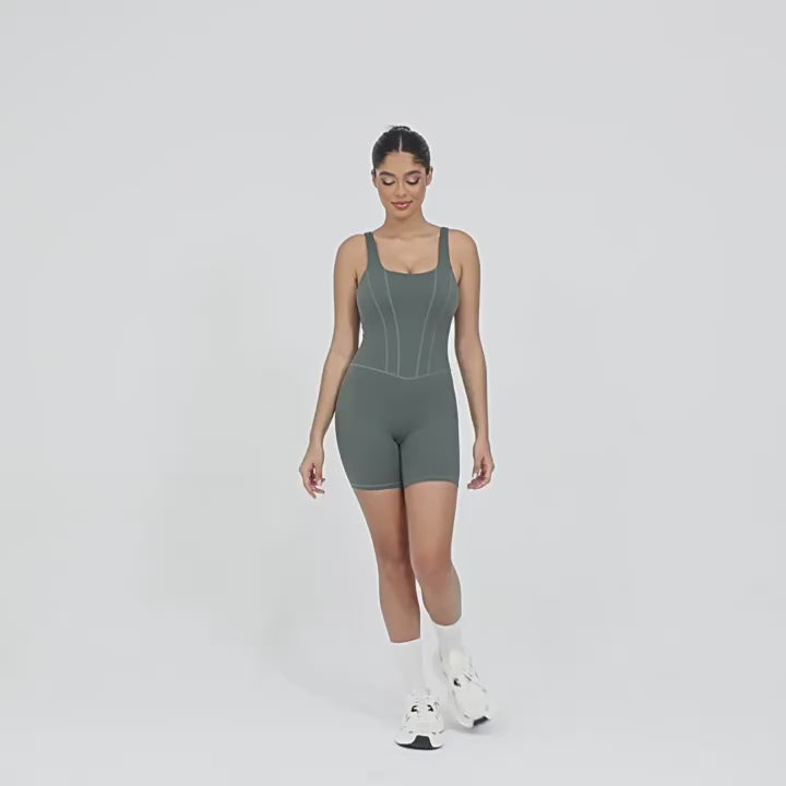 Quick-Dry Bare-Feel Yoga Jumpsuit Adjustable Straps Backless Gym Wear