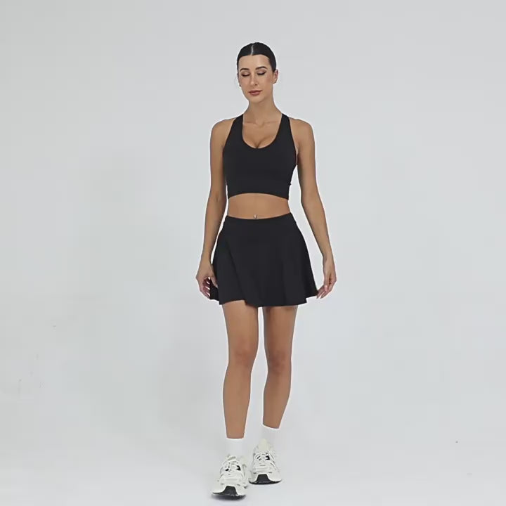 A-Line High-Waist Yoga Skirt for Women | Anti-Exposure Slim Fit Tennis & Fitness Skirt
