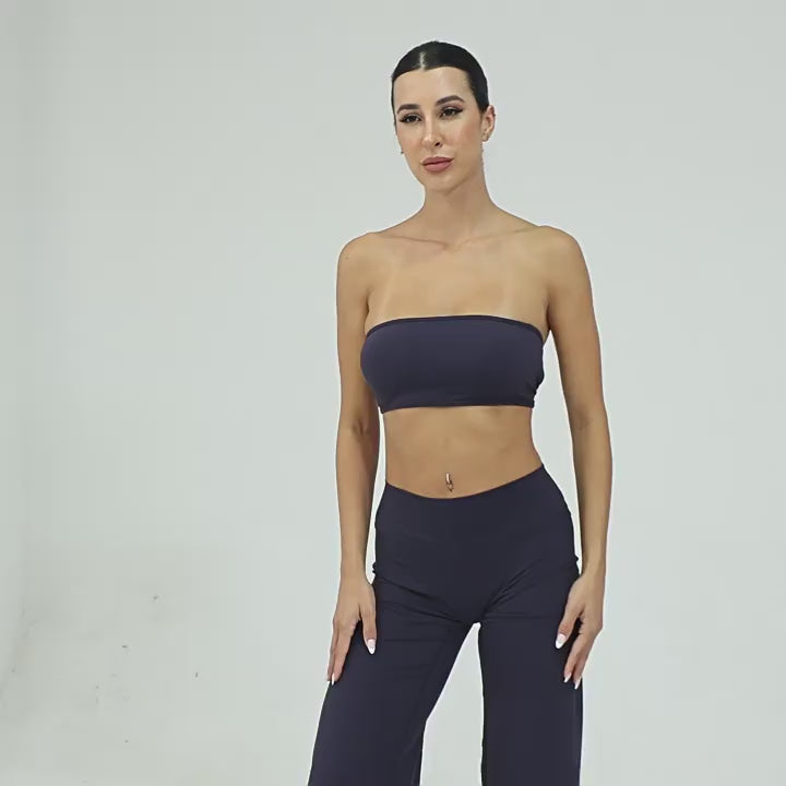 Anti-Slip Bandeau Base Layer Sports Bra | One-Piece Naked-Feel Yoga Fitness Top