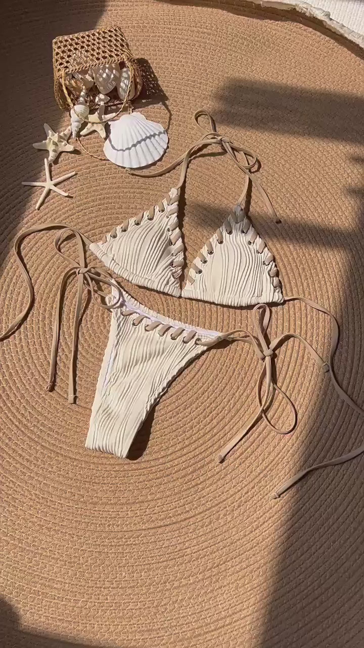 2026 New EU & US Sweet Minimal Bikini Set | Fresh Style Split Swimsuit for Women