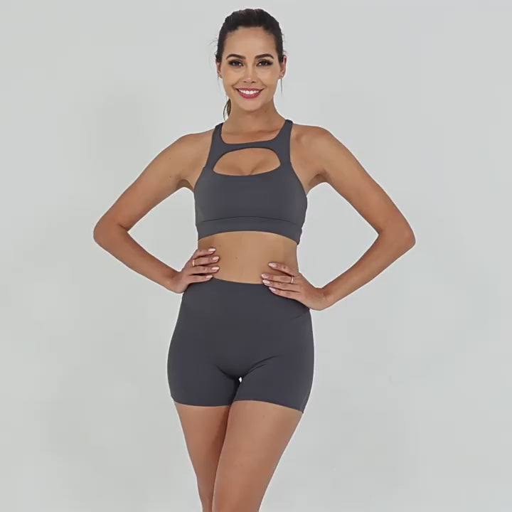 Hollow Back Slim Fit Yoga Tank | Shockproof Pilates Running & Outdoor Fitness Bra