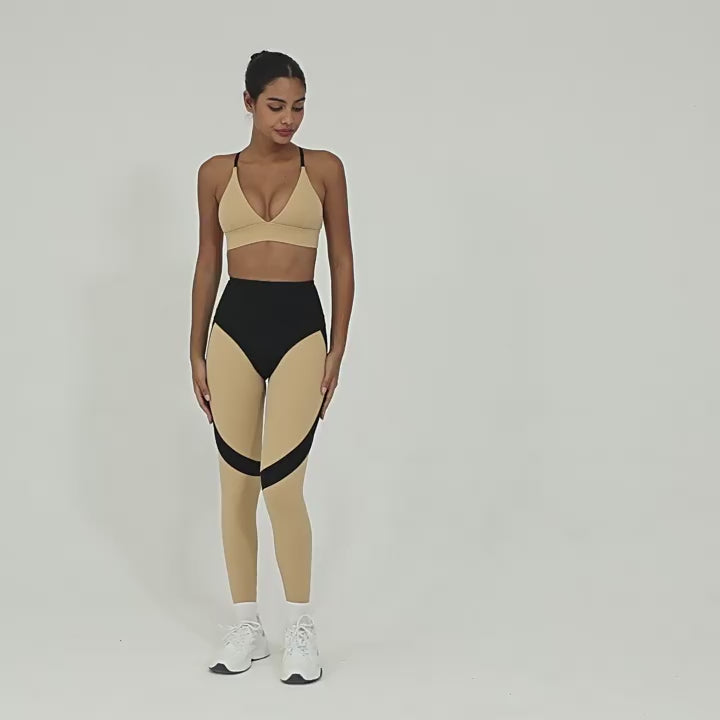 High-Waist Patchwork Yoga Leggings | Slim Fit Quick-Dry Running Fitness Pants