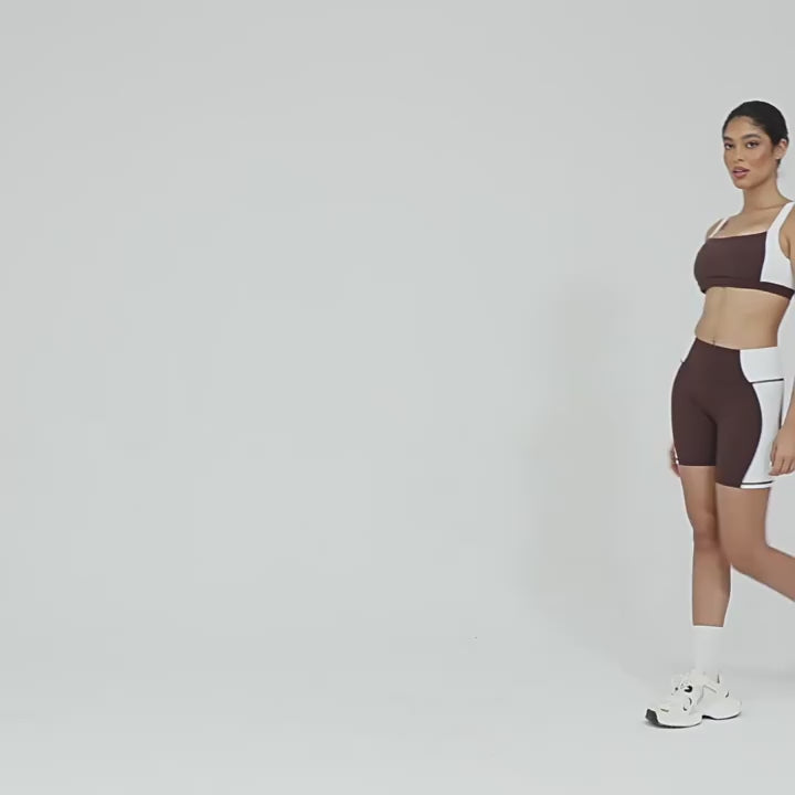 Color Block High-Waist Yoga Shorts Quick-Dry Scrunch Butt Running Fitness Shorts