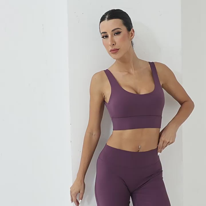 Wide Hem Compression Yoga Bra for Women | Running & Fitness Sports Bra Top