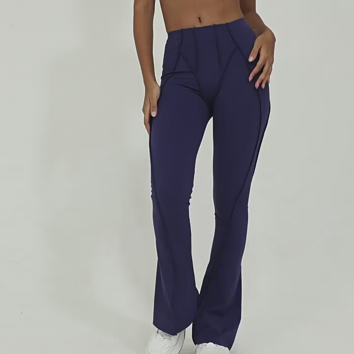 Wide-Leg Brushed Yoga Flare Pants | High-Waist Dance Fitness Casual Activewear