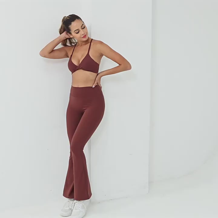 Wide-Leg Naked-Feel Yoga Flare Pants | High-Waist Dance Fitness Activewear