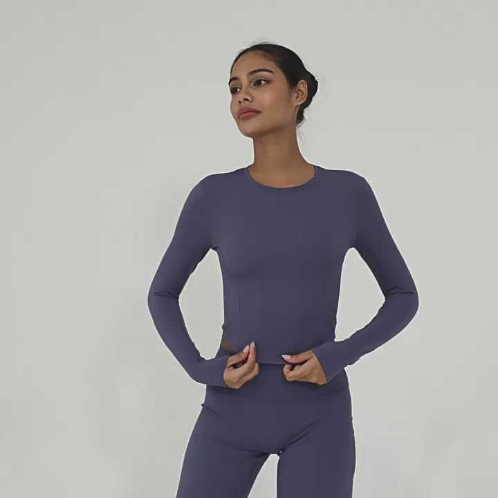 Winter Compression Long Sleeve Yoga Top | High-Intensity Training & Pilates Activewear